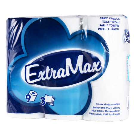 Туалетная бумага `ExtraMax` 9 штук