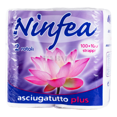 Бумажное полотенце `Ninfea` 2 штук