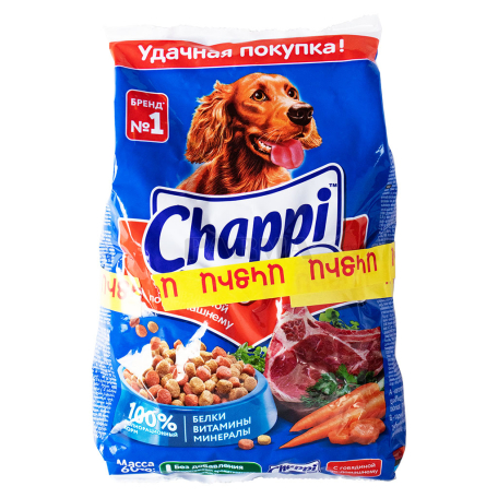Շան կեր «Chappi» տավարի միս, տնական 600գ