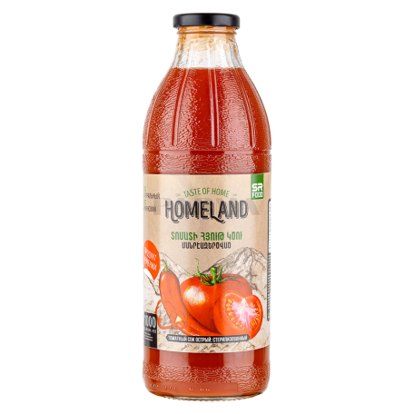Сок натуральный `Homeland` острый томат 1л