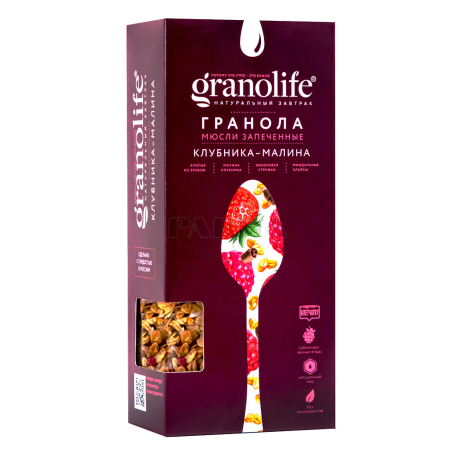 Гранола `Granolife` клубника, малина 200г