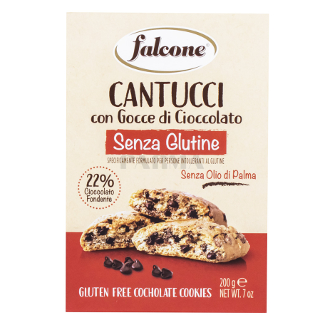 Թխվածքաբլիթ «Falcone Cantucci Chocolate» առանց գլյուտեն 200գ