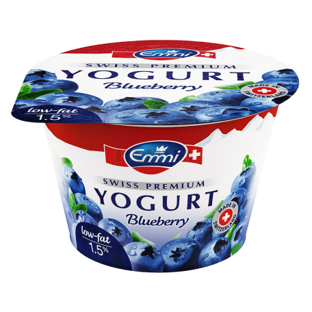 Йогурт `Emmi Blueberry` 1.5% 100г
