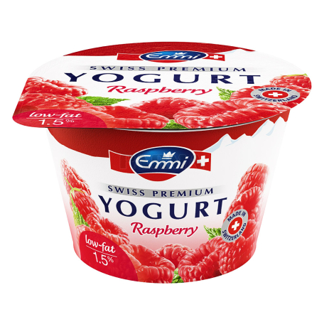 Йогурт `Emmi Raspberry` 1.5% 100г
