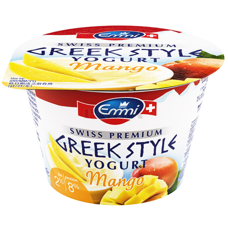 Йогурт `Emmi Greek Style Mango` 2% 150г