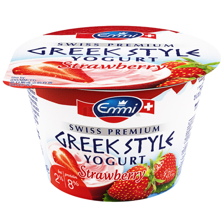 Йогурт `Emmi Greek Style Strawberry` 2% 150г
