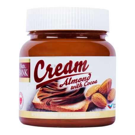 Масло-крем миндальное `Nuts Bank` какао 250г