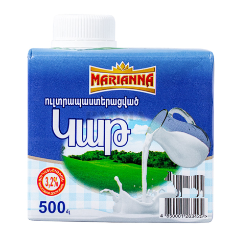 Молоко `Марианна` 3.2% 500мл