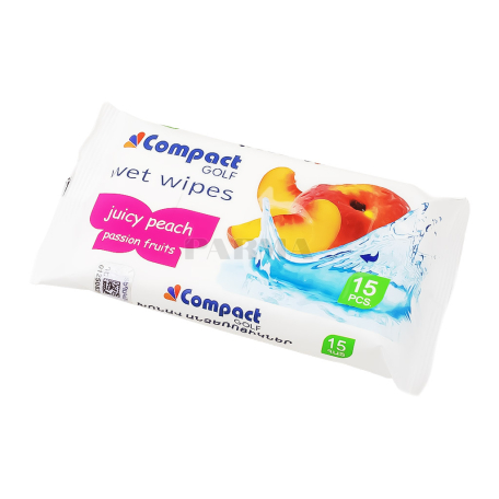 Салфетки влажные "Ultra Compact" персик 15шт
