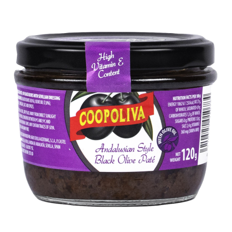 Паста `Coopoliva` оливка, черная 120г