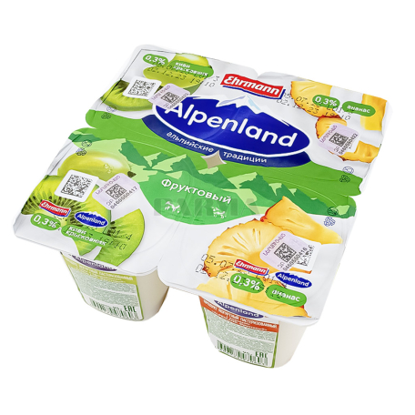 Յոգուրտային արտադրանք «Ehrmann Alpenland» արքայախնձոր 0.3% 95գ