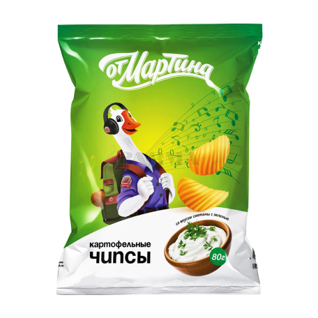 Чипсы "От Мартина" лук и сметана 80г