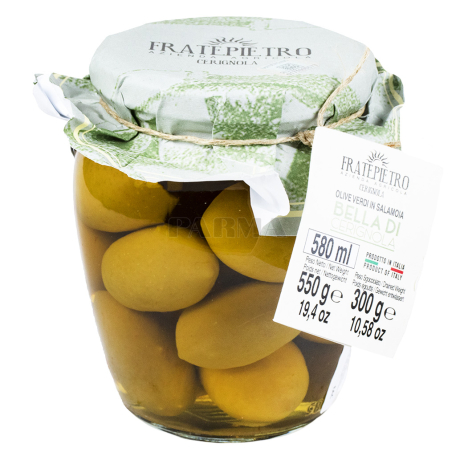 Ձիթապտուղ «Fratepietro» կանաչ, կորիզով 550գ