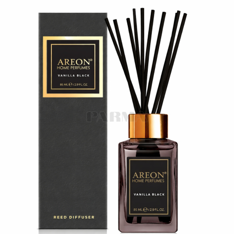 Освежитель воздуха "Areon Vanilla Black" +ротанговые палочки 85мл
