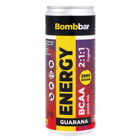 Էներգետիկ ըմպելիք «BombBar Bcaa Original» առանց շաքար 330մլ