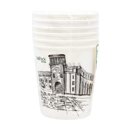 Մեկանգամյա օգտագործման բաժակներ «Օվալ Պլաստիկ» թղթե, փոքր 6հատ