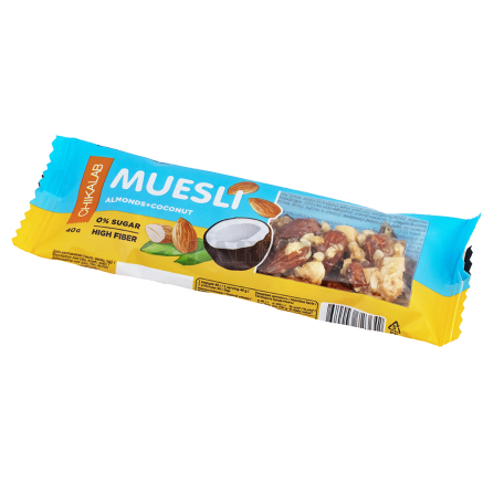 Բատոն-մյուսլի «Chikalab» նուշ, կոկոս, առանց շաքար 40գ