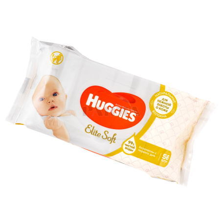 Влажные салфетки `Huggies Elite Soft PH` детские 56штук