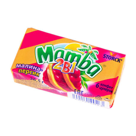 Կոնֆետ «Mamba» ազնվամորի, դեղձ 26.5գ