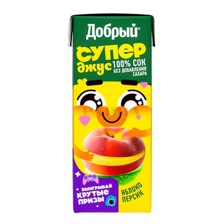 Հյութ բնական «Добрый» դեղձ, խնձոր 200մլ