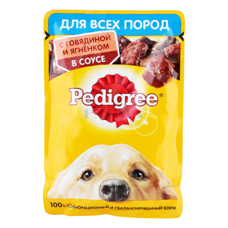 Շան կեր «Pedigree» խոնավ, տավարի, գառան մսով 85գ