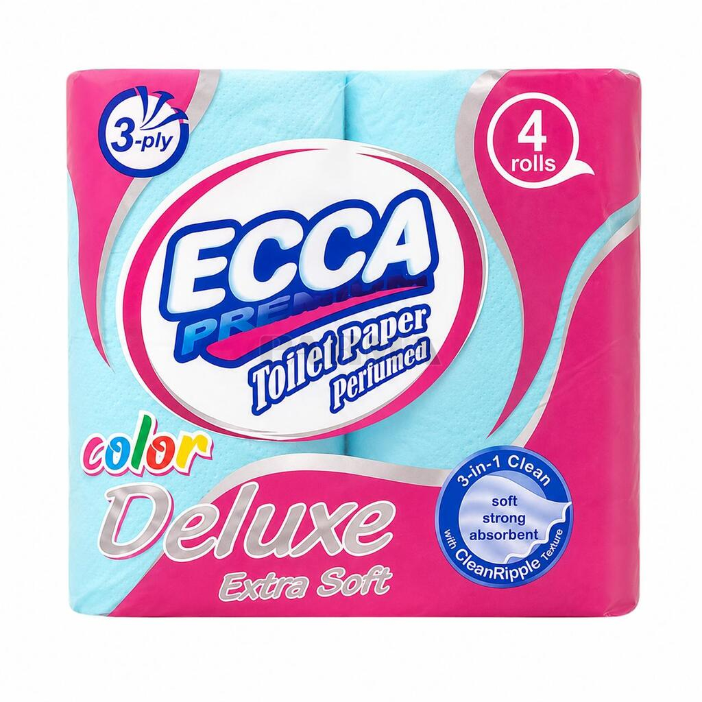 Туалетная бумага "Ecca Deluxe" трехслойная 4шт