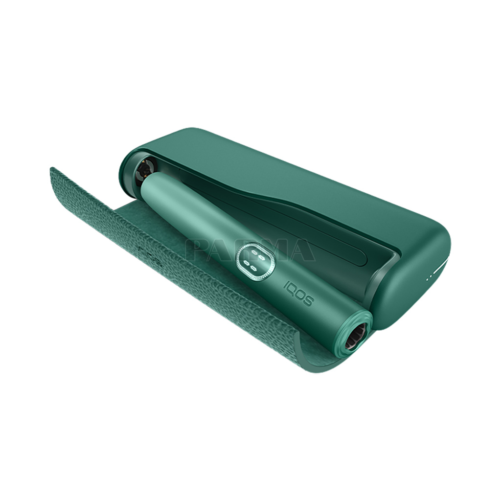 Tobacco heating system «IQOS Iluma Prime Green» no burning, ash