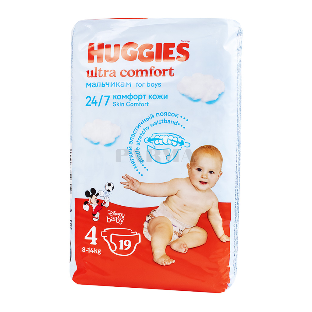 Diapers Huggies Ultra Comfort for boys 4 8-14kg 80 pcs baby